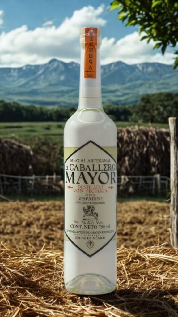 Botella mezcal El Caballero Mayor Pechuga